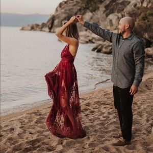 SHOWPO Promenade maxi dress in wine